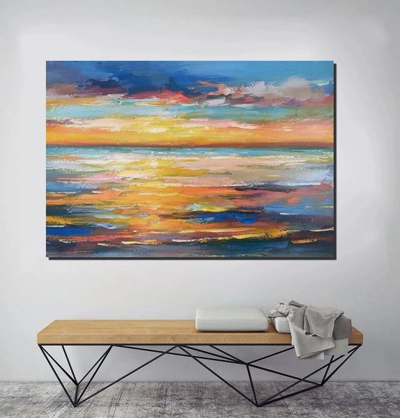 Hand Painted Acrylic Painting, Original Landscape Paintings, Wall Painting for Living Room, Canas Paintings for Dining Room-HomePaintingDecor