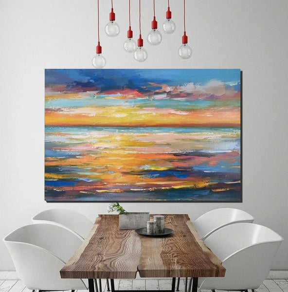 Hand Painted Acrylic Painting, Original Landscape Paintings, Wall Painting for Living Room, Canas Paintings for Dining Room-HomePaintingDecor