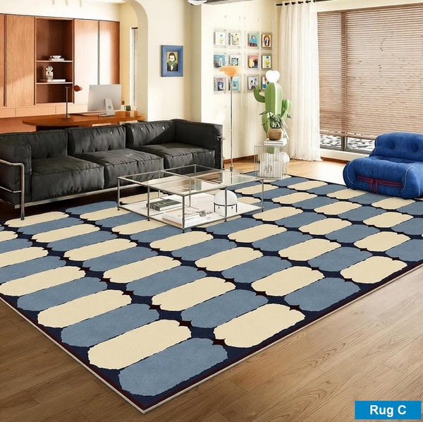 Contemporary Modern Rugs for Dining Room, Bedroom Modern Floor Carpet, Blue Modern Rug Designs, Living Room Rug Ideas, Mid Century Modern Rugs-HomePaintingDecor