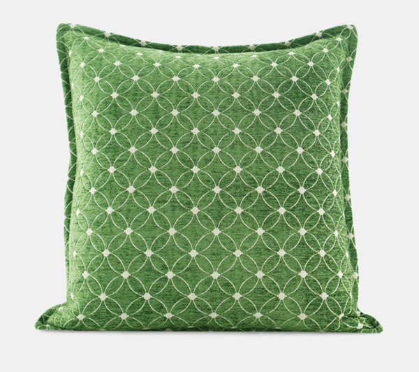 Large Green Pillows for Interior Design, Contemporary Modern Sofa Pillows, Luxury Square Modern Throw Pillows for Couch, Decorative Throw Pillows for Bedroom-HomePaintingDecor