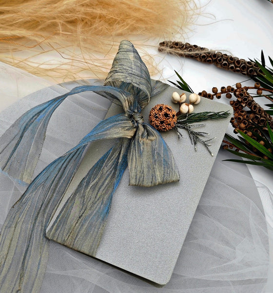 Original Handmade Anniversary Greeting Card, Creative Birthday Greeting Card, Beautiful Valentine's Day Greeting Card, Unique Wedding Greeting Card, Dried Flower Bowknot Greeting Cards-HomePaintingDecor