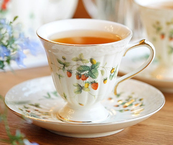 Beautiful British Tea Cups, Elegant Porcelain Tea Cup Saucer Set, Traditional English Tea Cup and Saucer, Unique Ceramic Coffee Cups-HomePaintingDecor