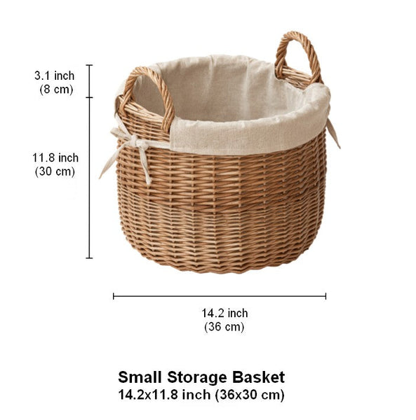 Large Round Storage Basket for Clothes, Natural Hand-woven Wicker Storage Basket for Clothes, Willow Weaving Baskets for Clothes, Extra Large Kitchen Storage Baskets-HomePaintingDecor