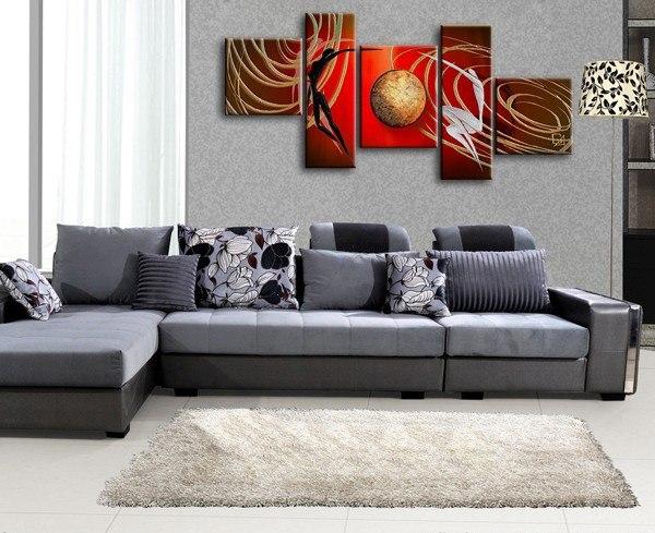 Simple Modern Art, Love Abstract Painting, Bedroom Room Wall Art Paintings, Abstract Art of Love, 5 Piece Canvas Painting-HomePaintingDecor