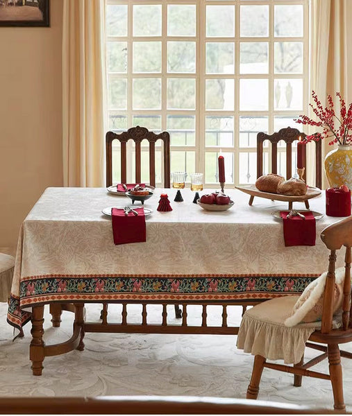 Long Large Modern Rectangular Tablecloth for Dining Room Table, Mid Century Tablecloth for Round Table, Flower Farmhouse Table Covers, Square Tablecloth for Kitchen-HomePaintingDecor