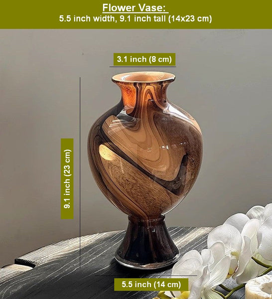 Vintage Glass Flower Vases, Water Holding Flower Vases, Handmade Glass Bud Vases, Flower Vases on Table-HomePaintingDecor