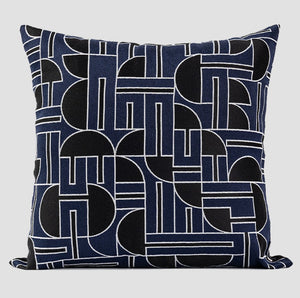 Abstract Decorative Throw Pillows, Geomeric Contemporary Pillows, Blue Square Modern Throw Pillows for Couch, Large Simple Throw Pillow for Interior Design-HomePaintingDecor