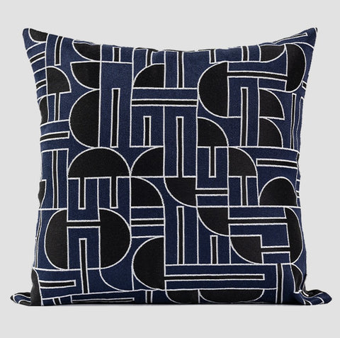 Abstract Decorative Throw Pillows, Geomeric Contemporary Pillows, Blue Square Modern Throw Pillows for Couch, Large Simple Throw Pillow for Interior Design-HomePaintingDecor
