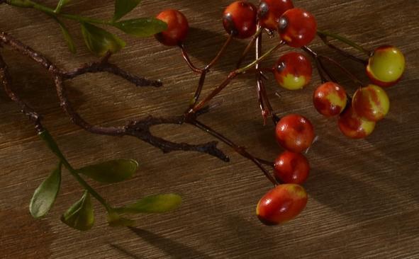 Rustic Artificial Autumn Fruit, Stem 28" Tall, Flower Arrangement, Botanicial Plant-HomePaintingDecor