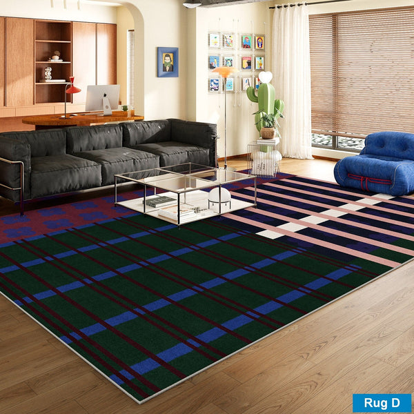 Contemporary Modern Rugs for Dining Room, Bedroom Modern Floor Carpet, Blue Modern Rug Designs, Living Room Rug Ideas, Mid Century Modern Rugs-HomePaintingDecor