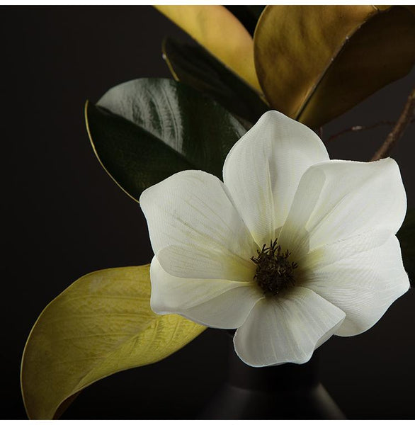 Large White Magnolias Artificial Flowers, Artificial Botany Plants, Magnolia Flower, Silk Flower Arrangement-HomePaintingDecor
