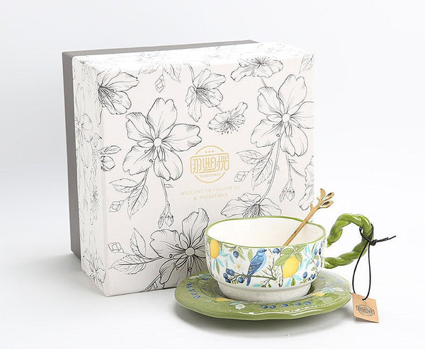 Ceramic Coffee Cups in Gift Box, British Afternoon Tea Cups Tea Cup and Saucer Set, Porcelain Tea Cup and Saucer Set-HomePaintingDecor