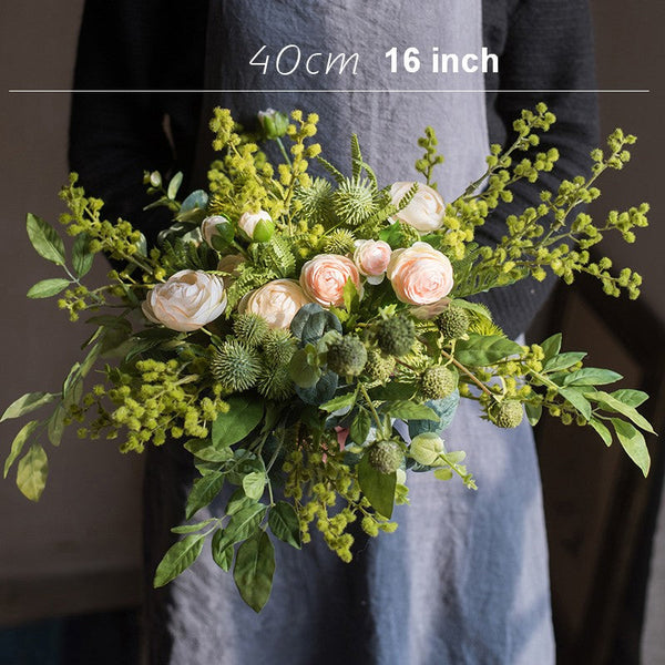 Spring Flower Arrangement for Living Room, Ranunculus Asiaticus, Globe Amaranth, Botany Plants, Beautiful Modern Flower Arrangement Ideas for Home Decoration-HomePaintingDecor