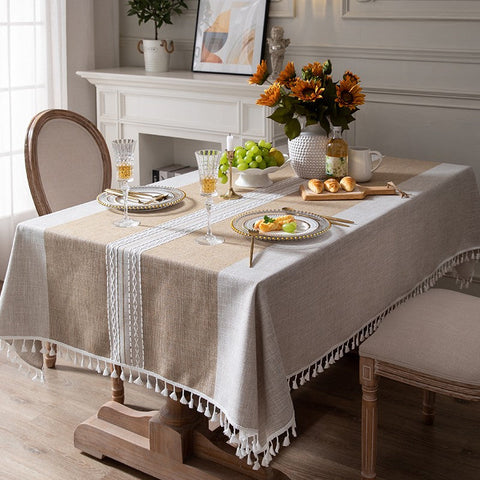 Large Cotton and Linen Rectangle Table Covers for Dining Room Table, Modern Table Cloth for Kitchen, Rectangular Tablecloths for Coffee Table-HomePaintingDecor
