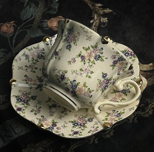 British Afternoon Tea Cup and Saucer in Gift Box, China Porcelain Tea Cup Set, Unique Tea Cup and Saucers, Royal Ceramic Cups, Elegant Vintage Ceramic Coffee Cups-HomePaintingDecor