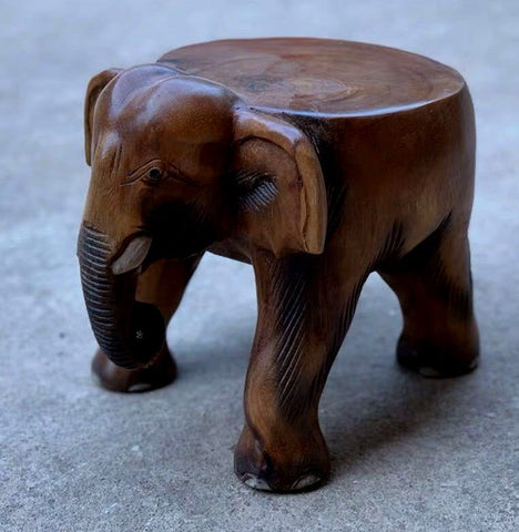 Elephant Wooden Stool, Elephant Sofa Stool, Dining Table Stool, Handmade Solid Wood low Stool, Creative Shoe-changing Stool-HomePaintingDecor