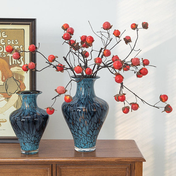 Handmade Liuli Vases, Centerpiece Vases on Table, Colored Glaze Vase for Modern Home Decor, Glass Bud Vases, Bouquet Flower Vase-HomePaintingDecor