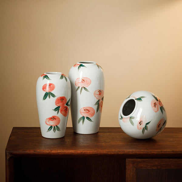 Handmade Water Holding Flower Vases, Modern Flower Vase Centerpiece on Table, Porcelain Flower Vases, Ceramic Bouquet Vases-HomePaintingDecor