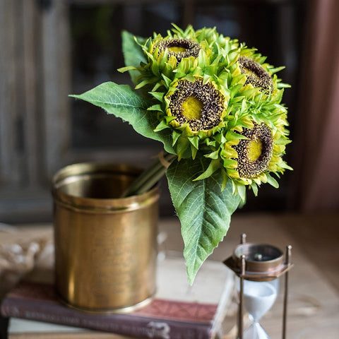 Unique Flower Arrangement for Home Decoration, A Bunch of Sunflowers, Bedroom Flower Arrangement Ideas, Beautiful Artificial Flowers for Living Room-HomePaintingDecor