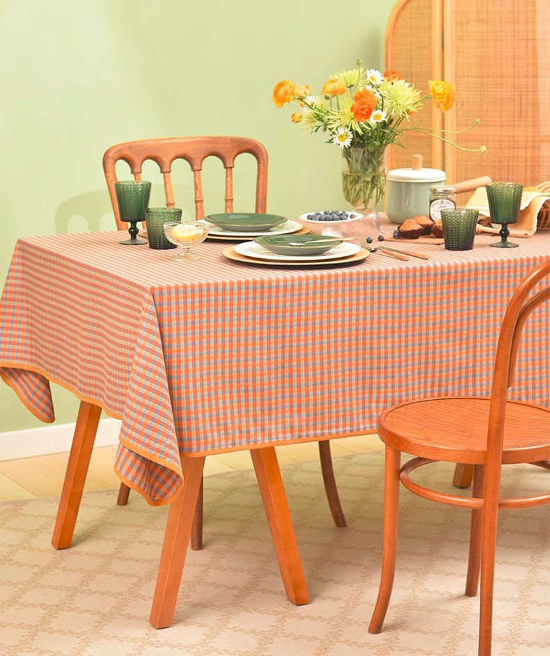 Rectangle Table Covers for Dining Room Table, Square Tablecloth for Coffee Table, Cotton Chequer Rectangular Tablecloth for Kitchen, Table Cloth-HomePaintingDecor