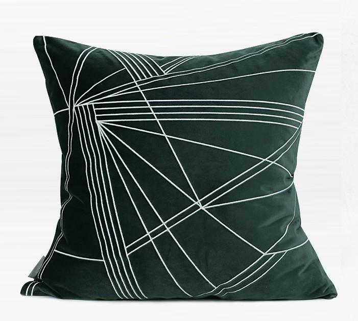 Modern Sofa Pillows, Dark Green Throw Pillows, Large Simple Modern Pillows, Decorative Pillows for Couch, Contemporary Throw Pillows-HomePaintingDecor