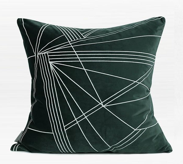Modern Sofa Pillows, Dark Green Throw Pillows, Large Simple Modern Pillows, Decorative Pillows for Couch, Contemporary Throw Pillows-HomePaintingDecor