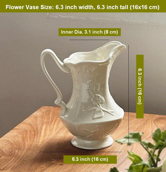 Ceramic Bud Vases, Small Flower Vases on Table, Rustic Porcelain Flower Vases, Handmade Water Holding Flower Vases-HomePaintingDecor