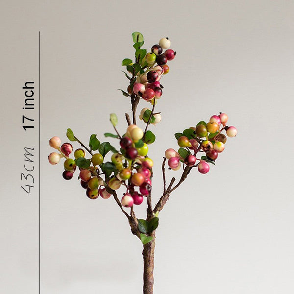 Cranberry Fruit Branch, Flower Arrangement Ideas for Living Room, Unique Artificial Flowers for Home Decoration, Spring Artificial Floral for Bedroom-HomePaintingDecor