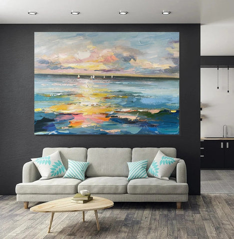Abstract Canvas Painting, Extra Large Abstract Artwork, Modern Paintings for Dining Room, Hand Painted Canvas Art, Oversized Large Wall Art-HomePaintingDecor