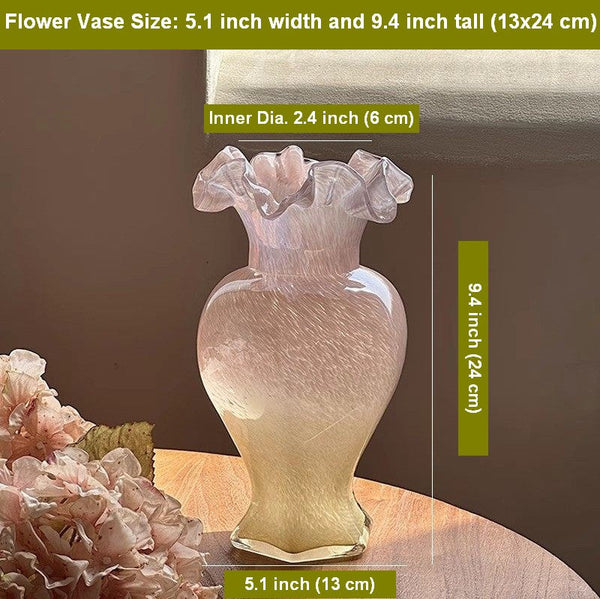 Bouquet Flower Vase, Vintage Glass Flower Vases, Creative Modern Vases for Living Room, Glass Bud Vases, Handmade Flower Vases on Table-HomePaintingDecor