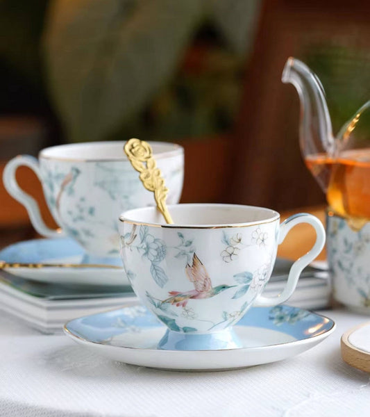 Porcelain Coffee Cup, Ceramic Tea Cup Set, Luxury Tea Cup with Saucer, Elegant Coffee Cup, Porcelain Tea cups, British Tea Cup Set, Afternoon Tea Cup with Saucer Set-HomePaintingDecor