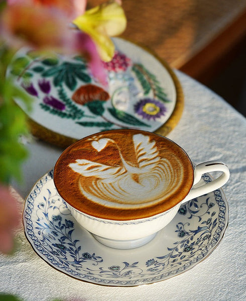 Classic British Tea Cups, Elegant Tea Cup With Saucer, Traditional Tea Cup Set, Porcelain Tea Cups, Floral Tea Cup Set, Ceramic Tea Cup with Saucer, Tea Cup Set, Vintage Tea Cup Set, Modern Ceramic Cups-HomePaintingDecor