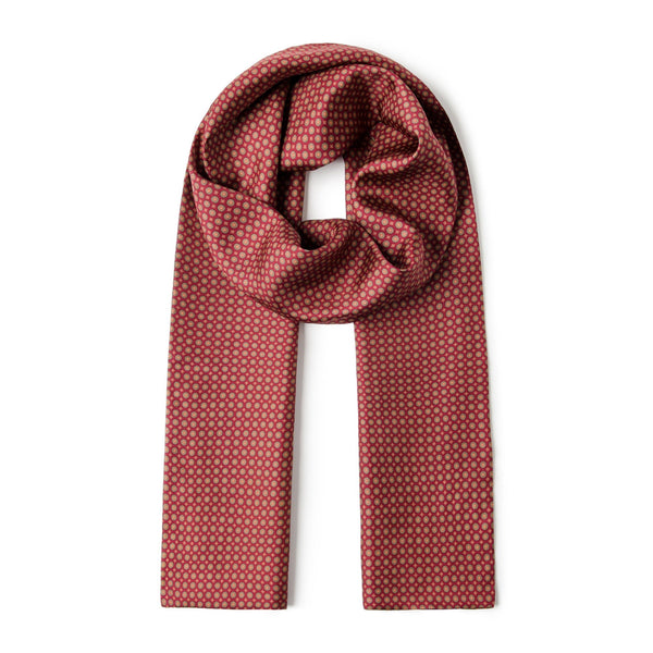 Red Mens Spring Autumn Scarf, Lightweight Silk Scarf Men, Formal Wear Silk Scarf, Silk Ascot For Men, Silk Neckerchief For Business, Mens Dress Silk Scarf, Long Silk Scarf for Men, High Quality Silk Necktie-HomePaintingDecor