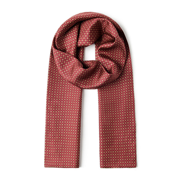 Red Mens Spring Autumn Scarf, Lightweight Silk Scarf Men, Formal Wear Silk Scarf, Silk Ascot For Men, Silk Neckerchief For Business, Mens Dress Silk Scarf, Long Silk Scarf for Men, High Quality Silk Necktie-HomePaintingDecor