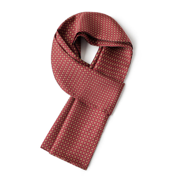 Red Mens Spring Autumn Scarf, Lightweight Silk Scarf Men, Formal Wear Silk Scarf, Silk Ascot For Men, Silk Neckerchief For Business, Mens Dress Silk Scarf, Long Silk Scarf for Men, High Quality Silk Necktie-HomePaintingDecor