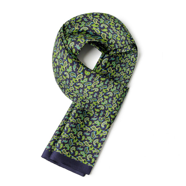 Formal Wear Silk Scarf, Silk Ascot For Men, Lightweight Silk Scarf Men, Green Silk Neckerchief For Business, Mens Spring Autumn Scarf, Mens Dress Silk Scarf, Long Silk Scarf for Men, High Quality Silk Necktie-HomePaintingDecor