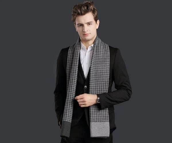 Men's Winter Scarf, Formal Men Scarf Styles, Casual Scarf Men, Modern Wool Scarf for Men, Men's Wool Scarf Winter, Business Wool Scarf for Gentleman
