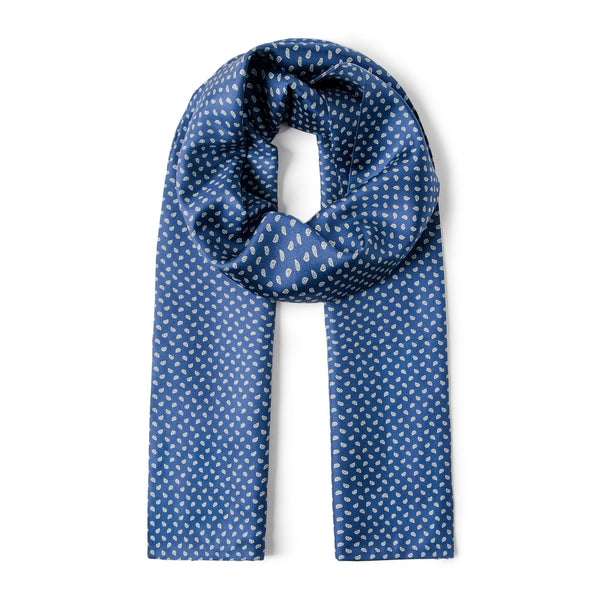Formal Wear Silk Scarf, Silk Ascot For Men, Blue Mens Spring Autumn Scarf, Lightweight Silk Scarf Men, Silk Neckerchief For Business, Mens Dress Silk Scarf, Long Silk Scarf for Men, High Quality Silk Necktie-HomePaintingDecor