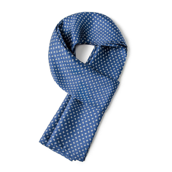 Formal Wear Silk Scarf, Silk Ascot For Men, Blue Mens Spring Autumn Scarf, Lightweight Silk Scarf Men, Silk Neckerchief For Business, Mens Dress Silk Scarf, Long Silk Scarf for Men, High Quality Silk Necktie-HomePaintingDecor