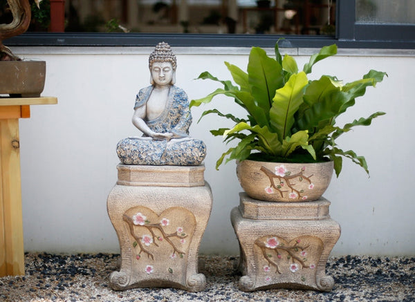 Buddha Statue, Sitting Buddha Statue, Large Figure Statue for Garden Ornament, Villa Courtyard Decor, Outdoor Decoration Ideas, Garden Decor Ideas-HomePaintingDecor