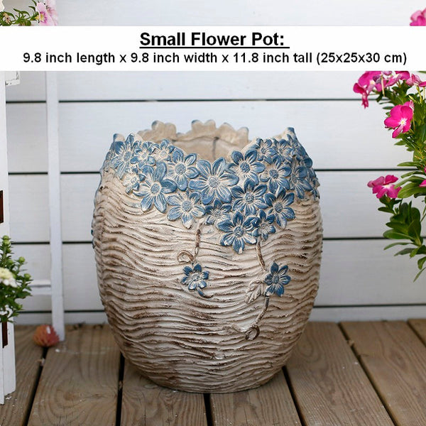 Modern Outdoor Garden Flower Pots, Extra Large Garden Flower Planters, Oversized Garden Flower Pot, Garden Ornaments, Large Resin Gardern Flower Planter-HomePaintingDecor