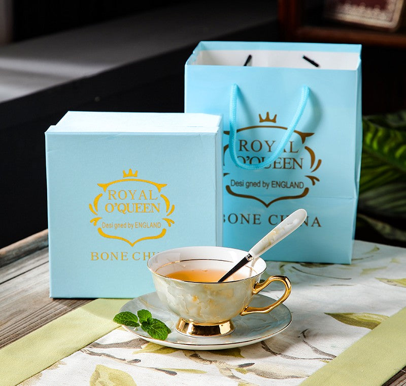 Elegant Ceramic Coffee Cups, Unique Tea Cups and Saucers in Gift Box as Birthday Gift, Beautiful British Tea Cups, Royal Bone China Porcelain Tea Cup Set-HomePaintingDecor