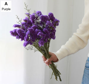 A Bunch Dried Myosotis Flowers with Limoniums, Dried Flowers, Flower Bunches, Dried Floral-HomePaintingDecor