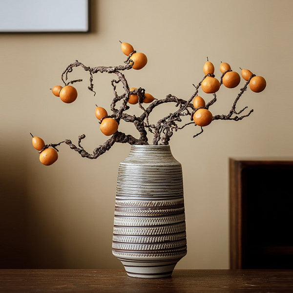 Modern Bouquet Flower Vases, Centerpiece on Dining Table, Handmade Pottery Flower Vases Urn, Water Holding Flower Vases, Large Flower Vase on Table-HomePaintingDecor