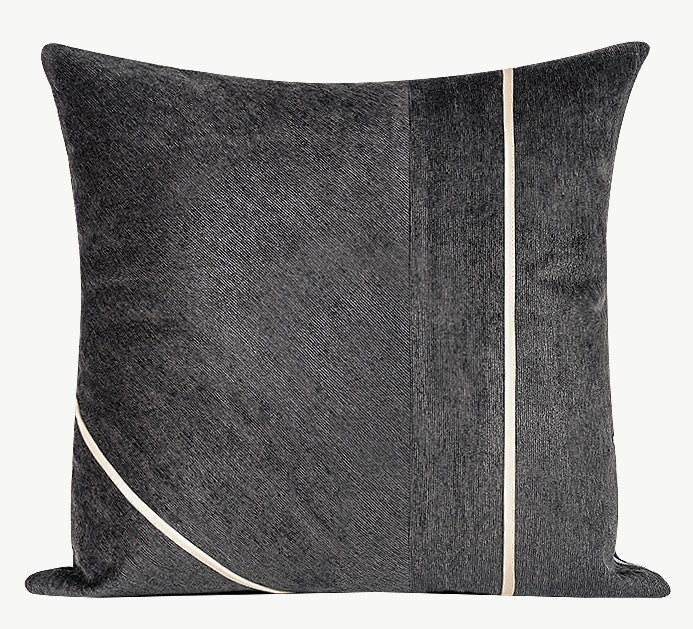 Contemporary Throw Pillow for Living Room, Modern Square Pillows, Abstract Black Throw Pillows for Couch, Simple Modern Sofa Throw Pillows