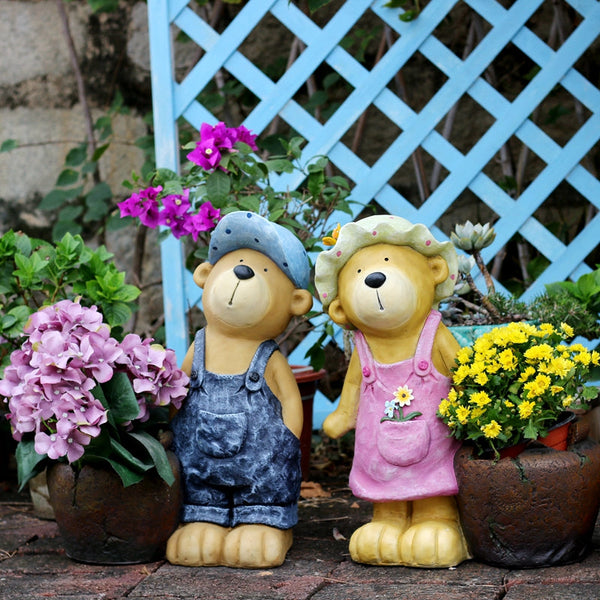 Garden Animal Sculpture Bear Statues, Garden Decor Ideas, Outdoor Garden Decoration, Animal Statues, Garden Ornament, Villa Courtyard Decor-HomePaintingDecor