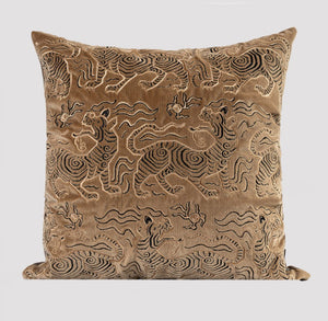 Contemporary Modern Sofa Pillows, Embroidery Tiger Pattern Pillows for Couch, Decorative Throw Pillows for Bedroom, Large Modern Sofa Pillow for Living Room-HomePaintingDecor