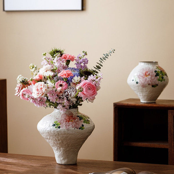 Modern Porcelain Flower Vases, Flower Vases on Table, Handmade Water Holding Flower Vases, Centerpiece on Dining Table, Ceramic Bouquet Vases-HomePaintingDecor