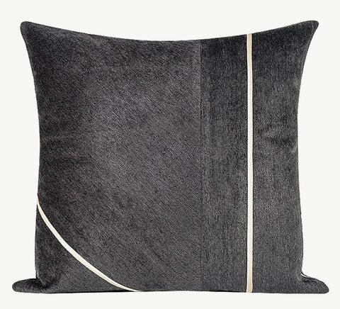 Contemporary Throw Pillow for Living Room, Modern Square Pillows, Abstract Black Throw Pillows for Couch, Simple Modern Sofa Throw Pillows-HomePaintingDecor