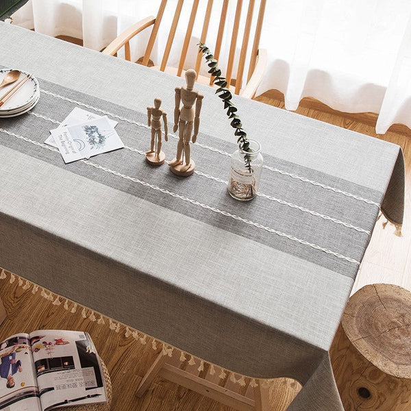 Dining Room Table Large Rectangle Table Cover, Modern Rectangular Table Cloth for Oval Table, Cotton and Linen Tablecloth for Kitchen-HomePaintingDecor